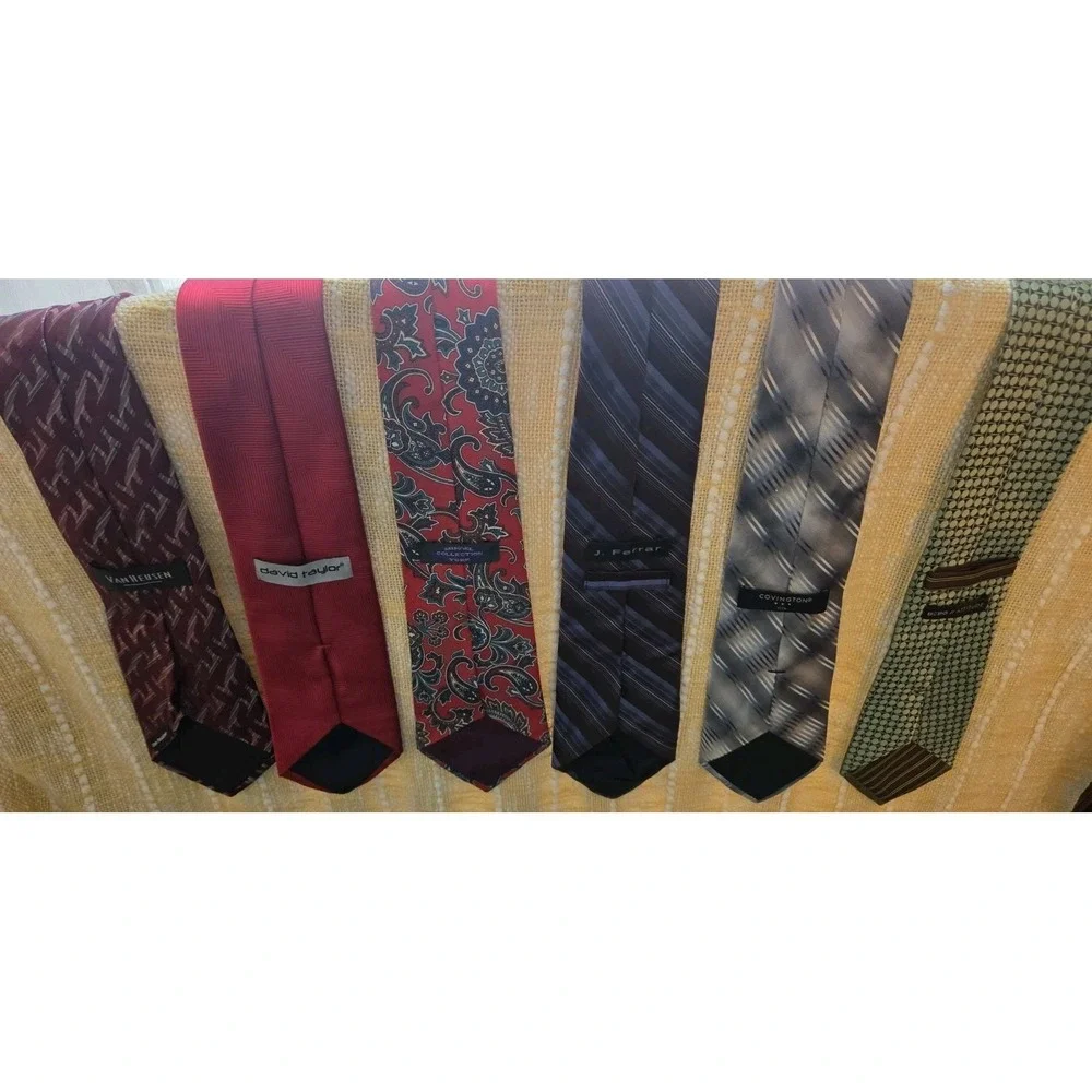 Mixed Lot Mens Neck Ties -  Mikael York Van Heusen J Ferrar More Silk  Excellent